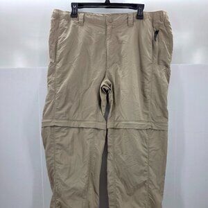The North Face Convertible Pants Mens 38 Tan Nylon Straight Leg Hiking 38x32
